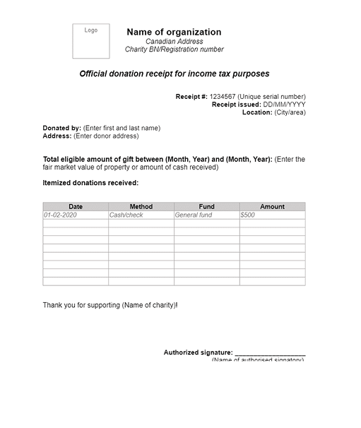 Nonprofit-receipts-templates