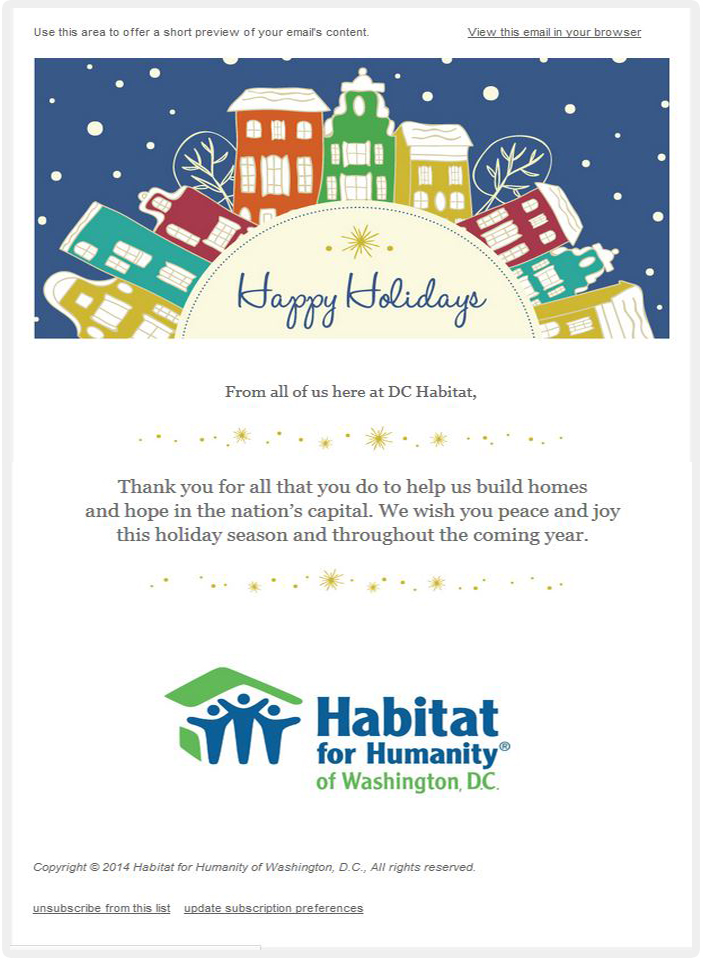 Nonprofit donor thank-you emails Habitat for Humanity