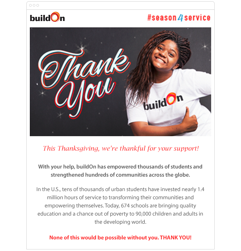 Nonprofit donor thank-you emails