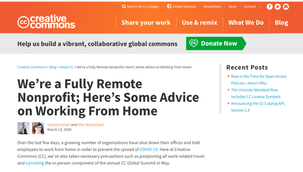 creative commons fully remote nonprofit