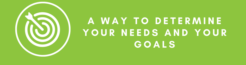 a way to determine your needs and your goals