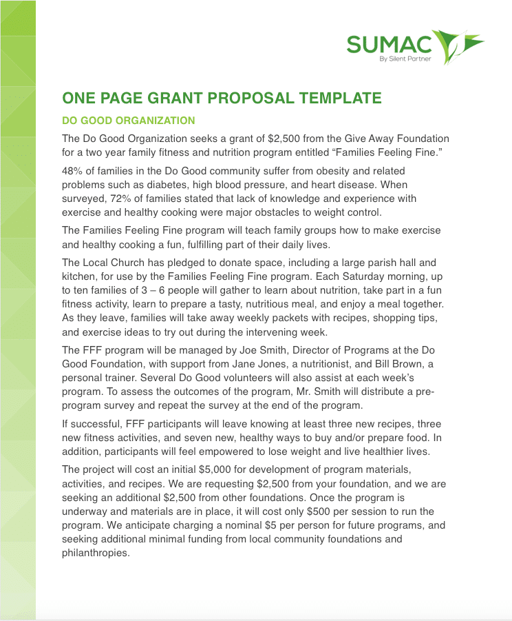 personal statement for grant proposal example