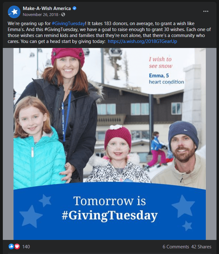 giving tuesday campaign ideas make a wish america