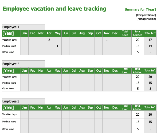 vacation and sick time tracking software