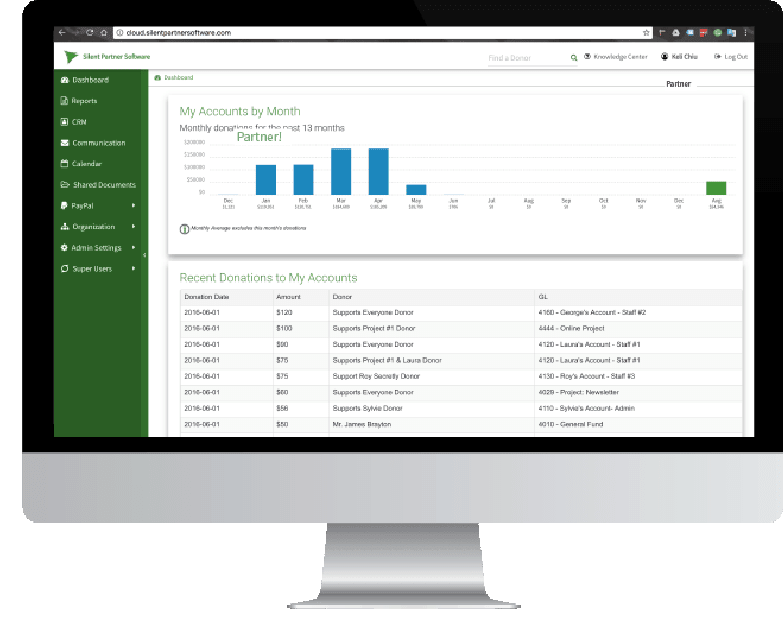 donation management software Visual Reporting