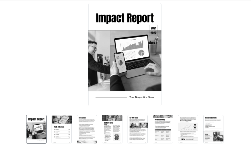 Nonprofit Annual Report Template and Examples Impact Report