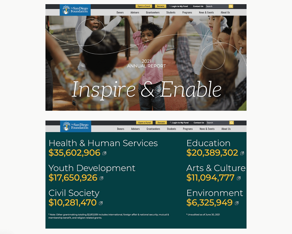 Nonprofit Annual Report Template and Examples SD Foundation 2021