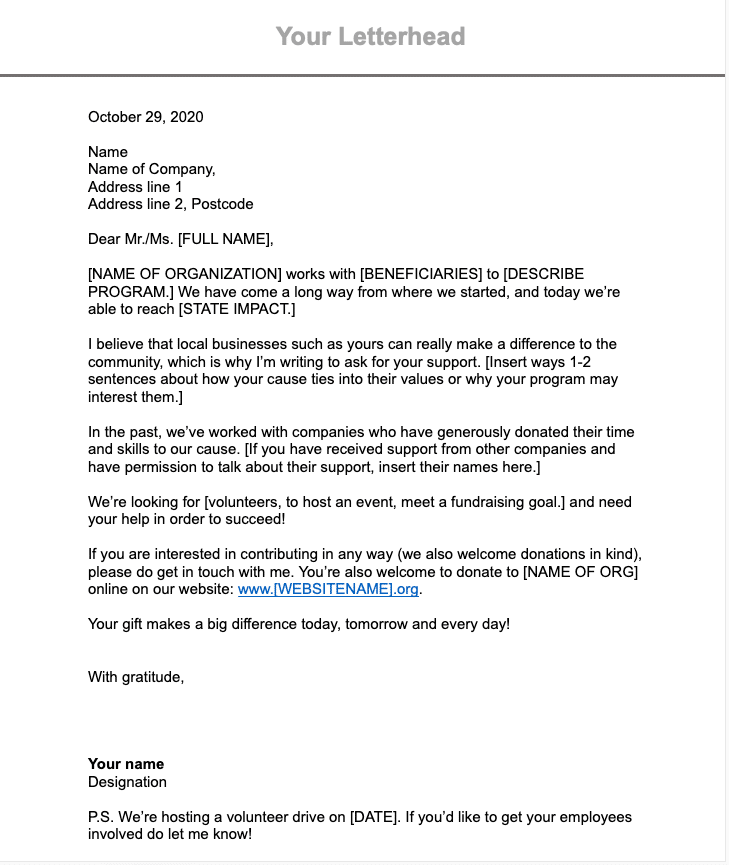Postscript Letter Example