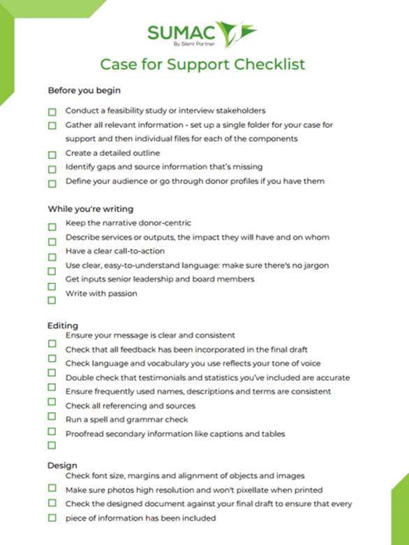 case-for-support-checklist